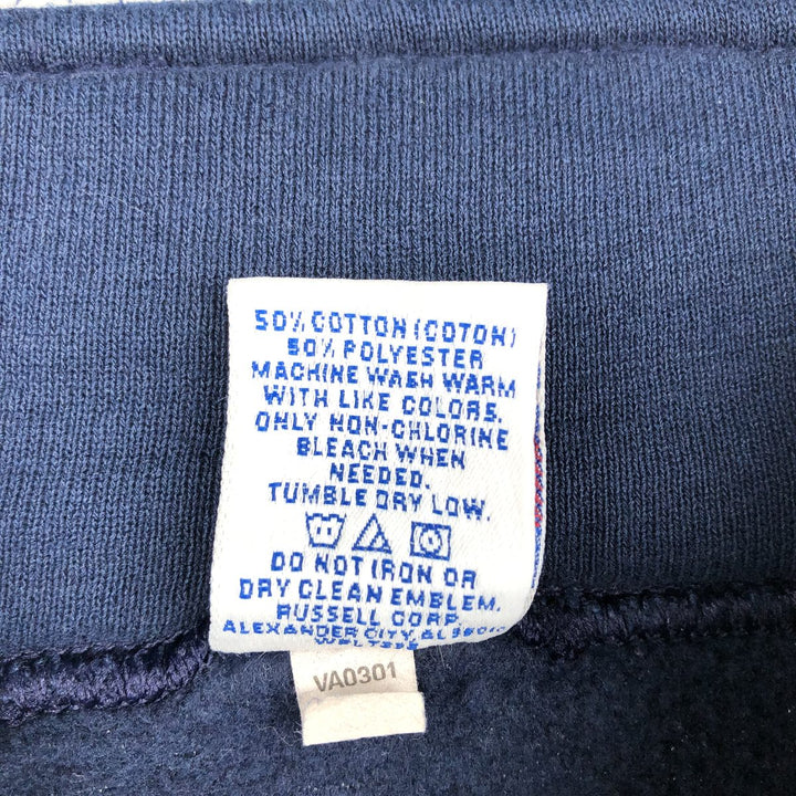 90'S Russell Half-Zip Sweatshirt, Men's XXL (approx.), Vintage cotton navy blue type Vintage Second Hand