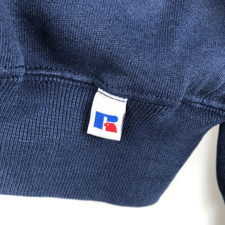 90'S Russell Half-Zip Sweatshirt, Men's XXL (approx.), Vintage cotton navy blue type Vintage Second Hand