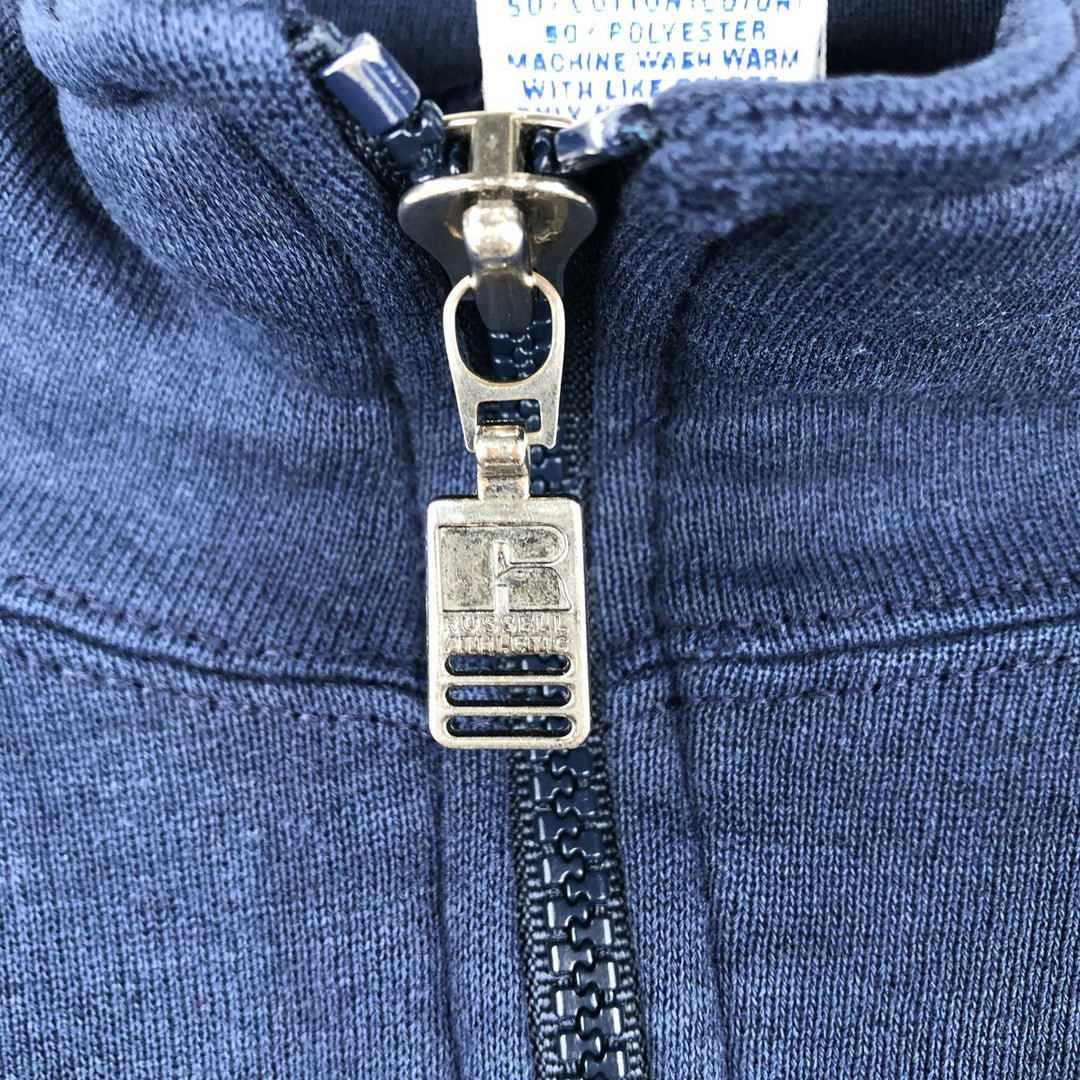 90'S Russell Half-Zip Sweatshirt, Men's XXL (approx.), Vintage cotton navy blue type Vintage Second Hand