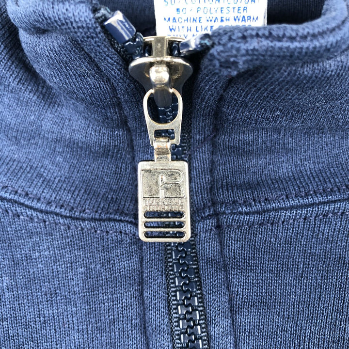90'S Russell Half-Zip Sweatshirt, Men's XXL (approx.), Vintage cotton navy blue type Vintage Second Hand
