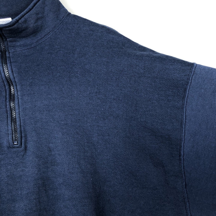90'S Russell Half-Zip Sweatshirt, Men's XXL (approx.), Vintage cotton navy blue type Vintage Second Hand