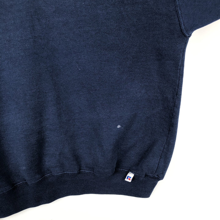 90'S Russell Half-Zip Sweatshirt, Men's XXL (approx.), Vintage cotton navy blue type Vintage Second Hand