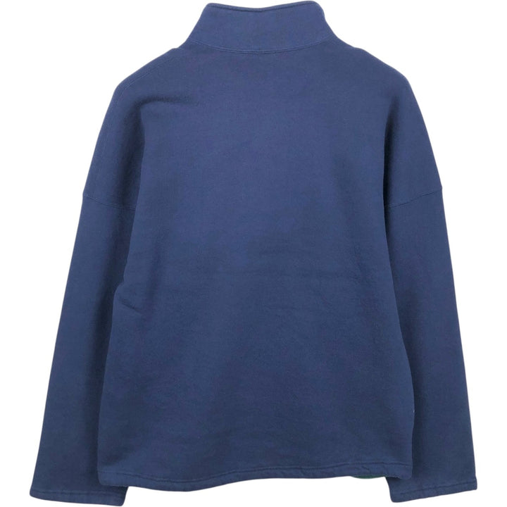 90'S Russell Half-Zip Sweatshirt, Made in USA, Men's XL, Vintage cotton navy blue type Vintage Second Hand