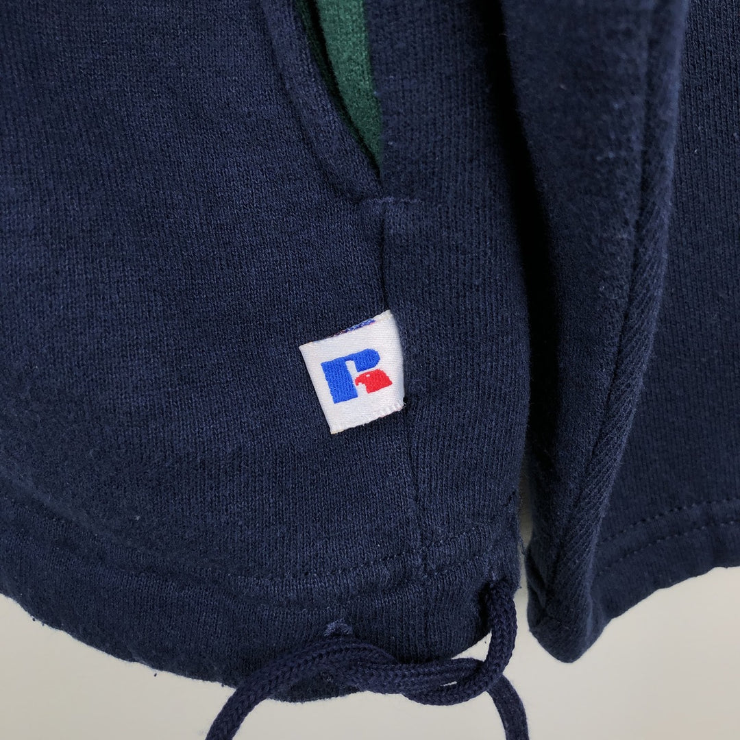 90'S Russell Half-Zip Sweatshirt, Made in USA, Men's XL, Vintage cotton navy blue type Vintage Second Hand