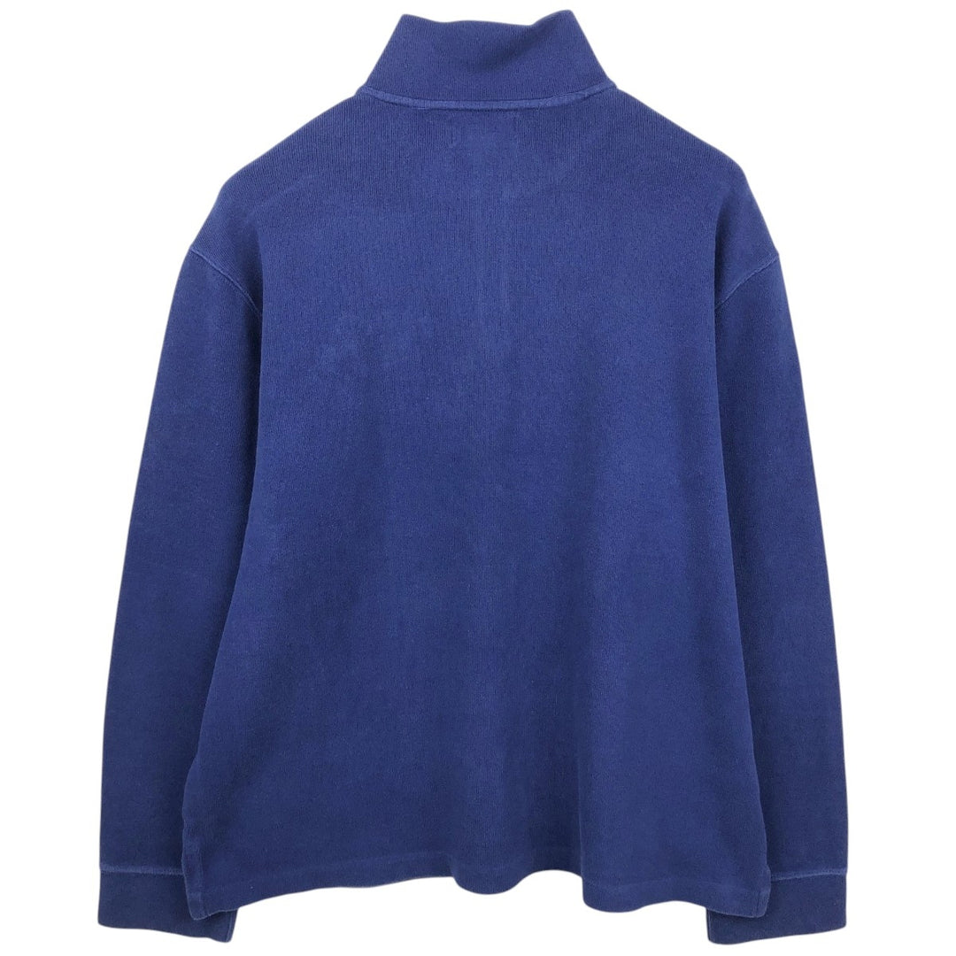 Ralph Lauren POLO by Ralph Lauren Half-Zip Sweatshirt, Men's XXL cotton navy blue type Vintage Second Hand