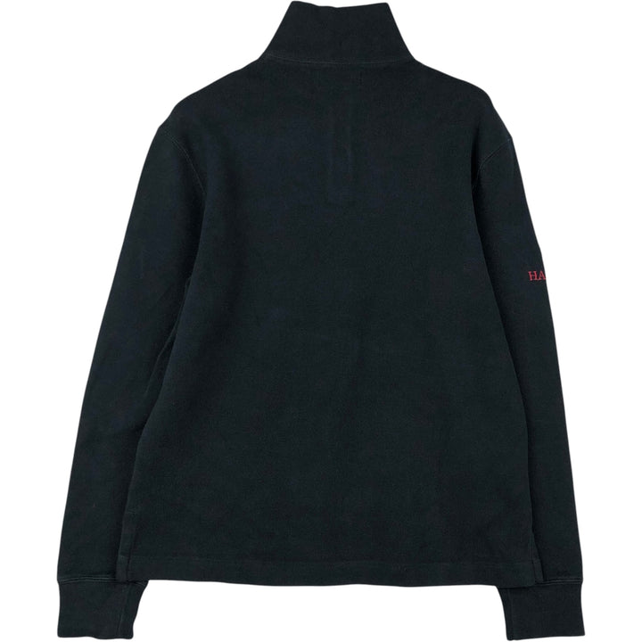 Ralph Lauren POLO by Ralph Lauren Harvard University College Half-Zip Sweatshirt (Men's Size S) cotton black type Vintage Second Hand