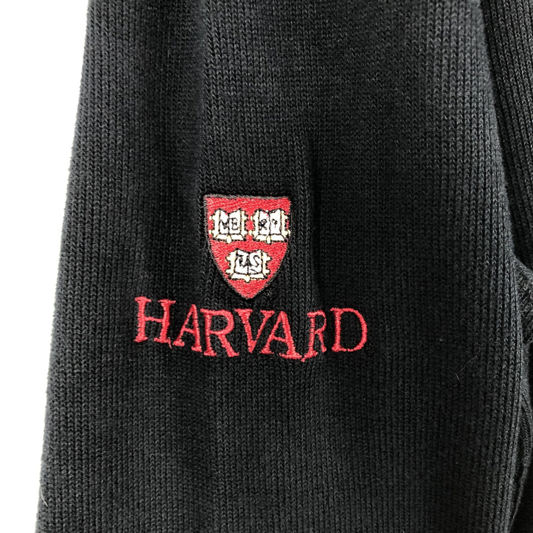 Ralph Lauren POLO by Ralph Lauren Harvard University College Half-Zip Sweatshirt (Men's Size S) cotton black type Vintage Second Hand
