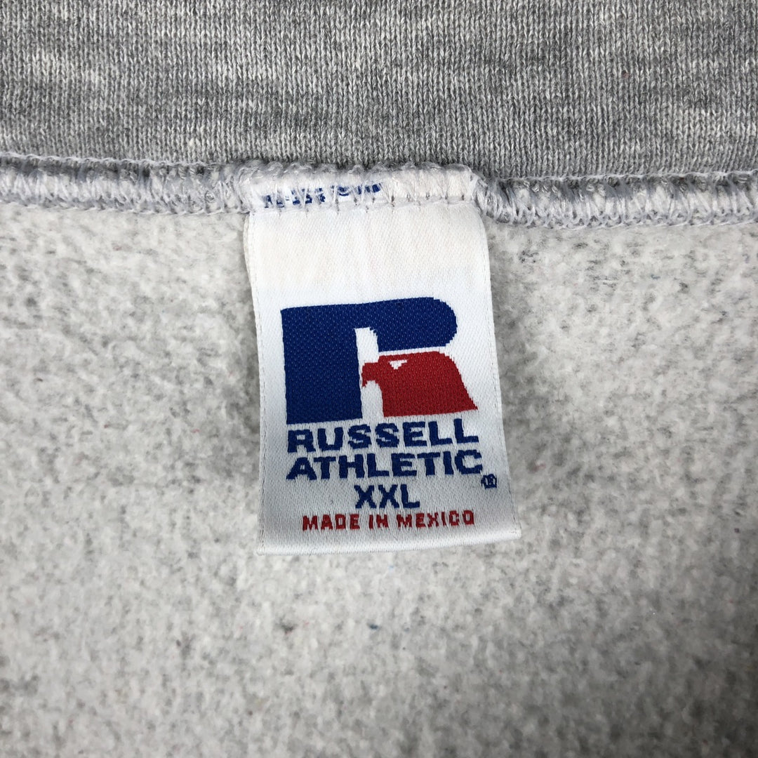 90'S Russell Half-Zip Sweatshirt, Men's XXL (approx.), Vintage polyester gray type Vintage Second Hand