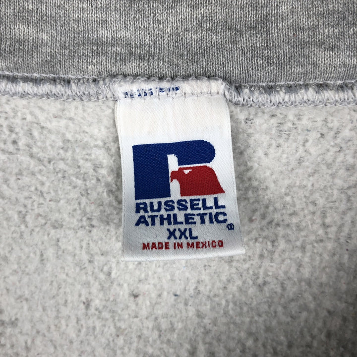 90'S Russell Half-Zip Sweatshirt, Men's XXL (approx.), Vintage polyester gray type Vintage Second Hand
