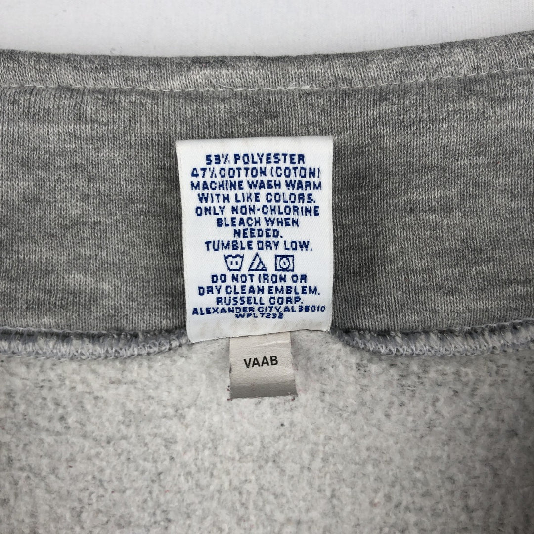 90'S Russell Half-Zip Sweatshirt, Men's XXL (approx.), Vintage polyester gray type Vintage Second Hand