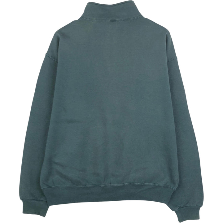 90'S Russell Half Zip Sweatshirt, Men's L Size Vintage cotton dark green Vintage Second Hand