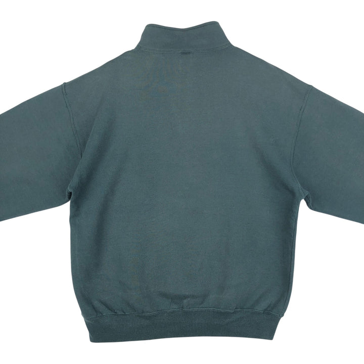 90'S Russell Half Zip Sweatshirt, Men's L Size Vintage cotton dark green Vintage Second Hand