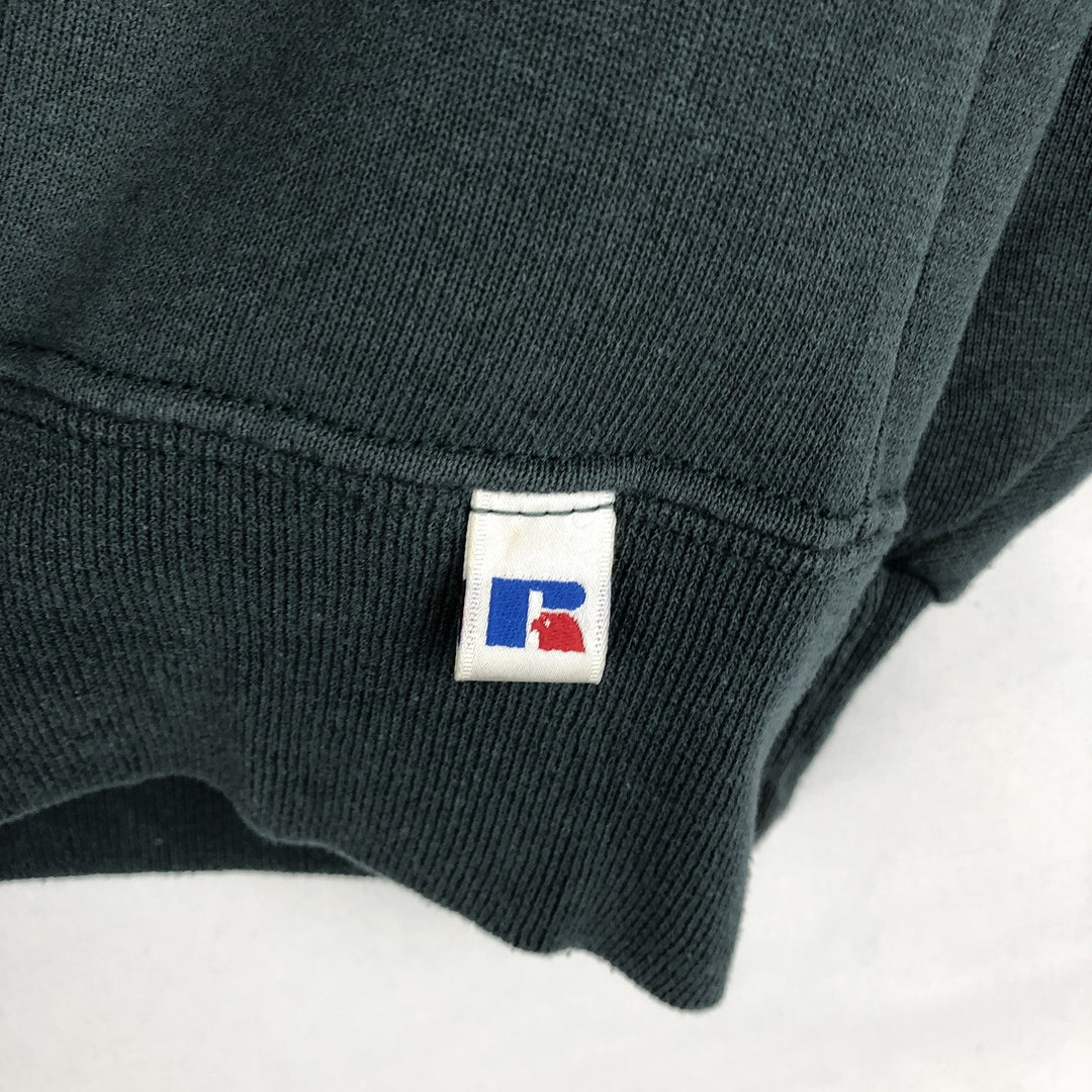 90'S Russell Half Zip Sweatshirt, Men's L Size Vintage cotton dark green Vintage Second Hand