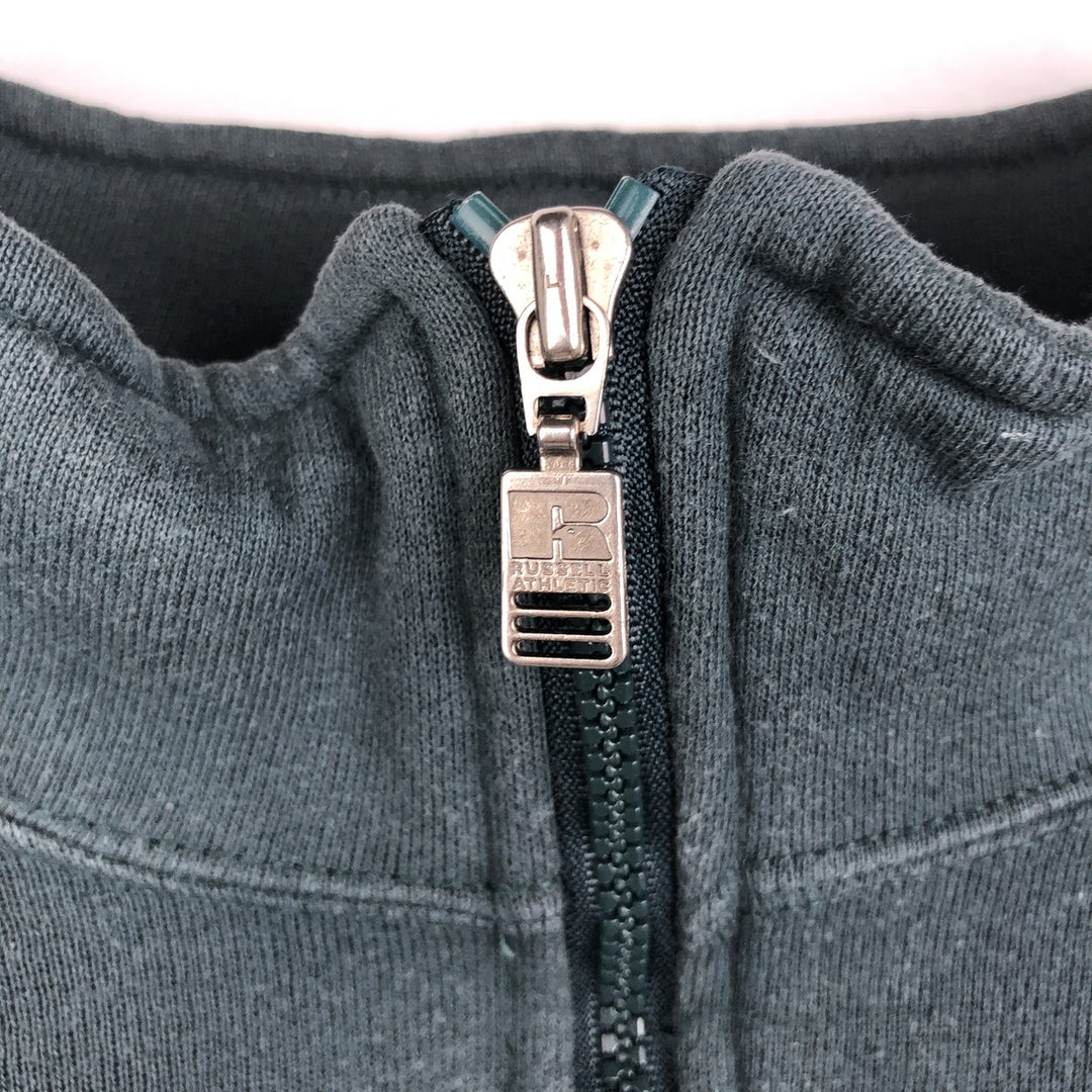 90'S Russell Half Zip Sweatshirt, Men's L Size Vintage cotton dark green Vintage Second Hand