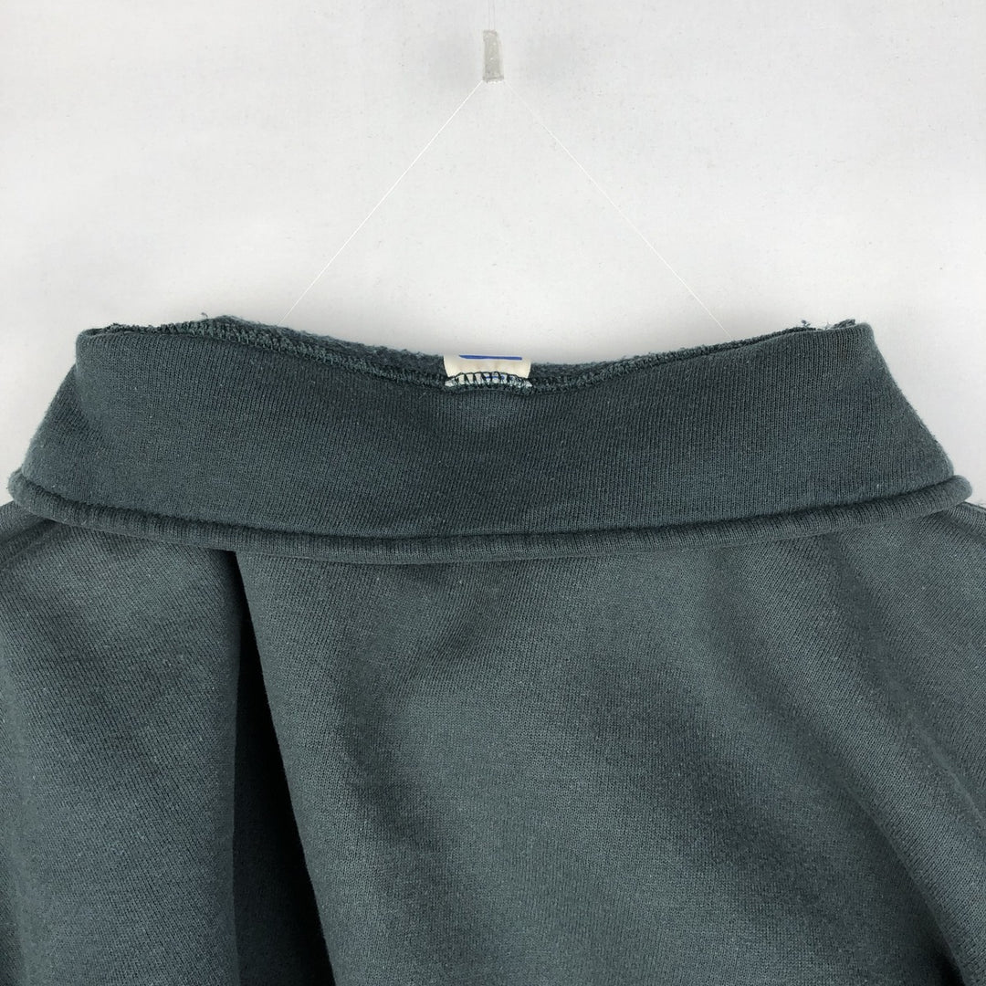 90'S Russell Half Zip Sweatshirt, Men's L Size Vintage cotton dark green Vintage Second Hand