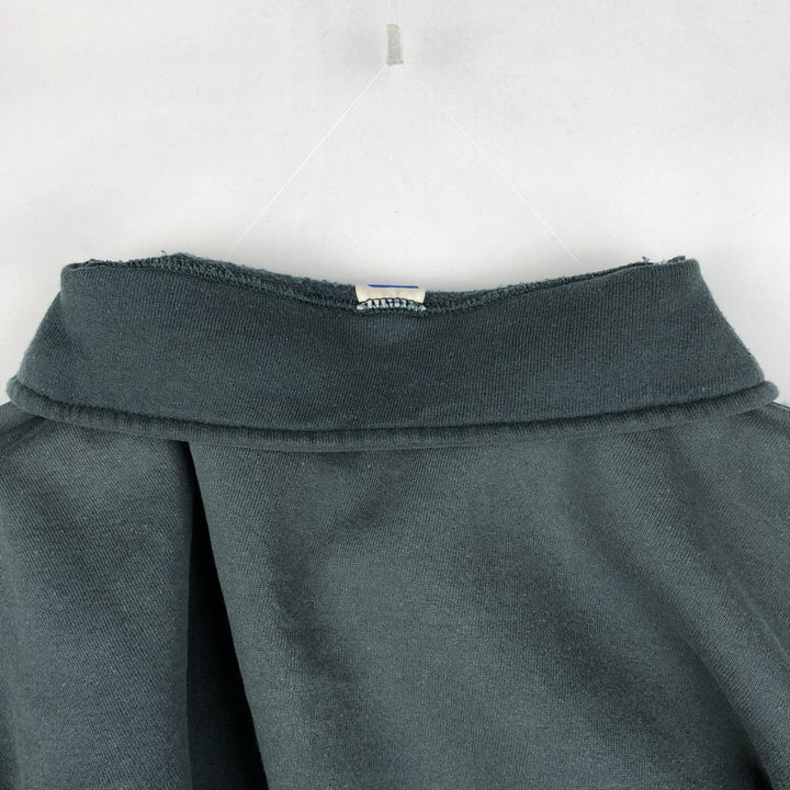 90'S Russell Half Zip Sweatshirt, Men's L Size Vintage cotton dark green Vintage Second Hand