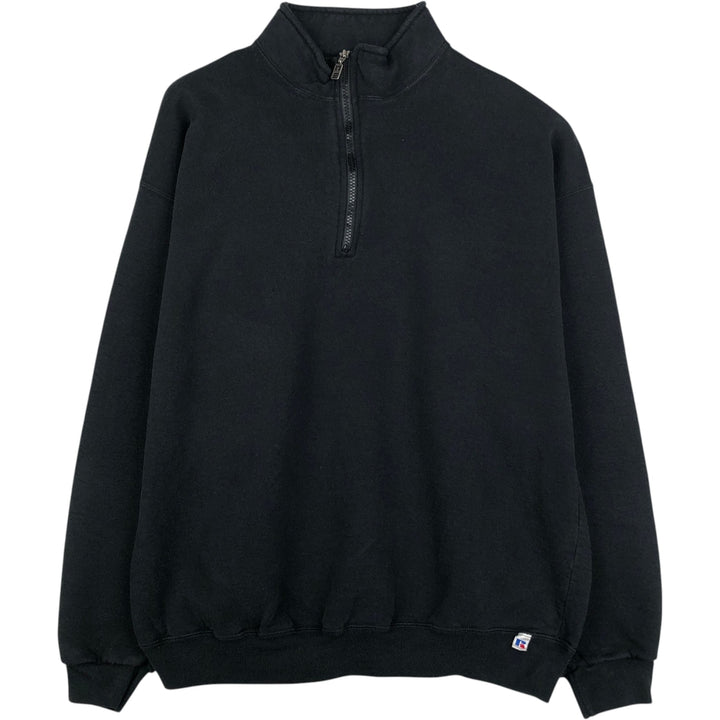 90'S Russell Half-Zip Sweatshirt, Men's XXL (approx.), Vintage cotton black type Vintage Second Hand
