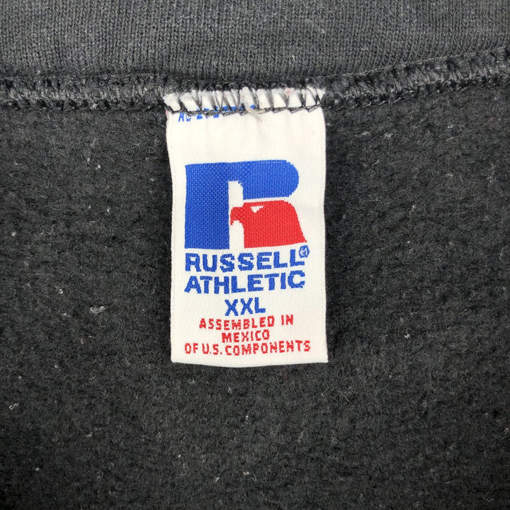 90'S Russell Half-Zip Sweatshirt, Men's XXL (approx.), Vintage cotton black type Vintage Second Hand