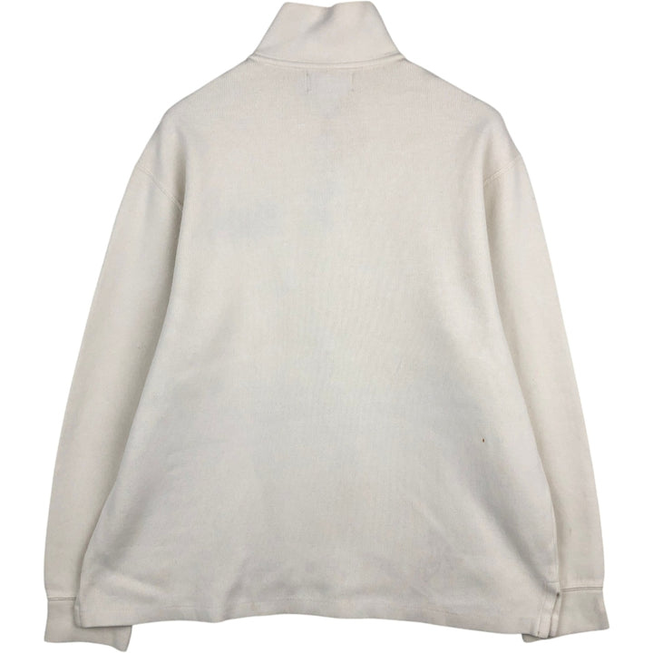 Ralph Lauren POLO by Ralph Lauren Half-Zip Sweatshirt, Men's Size L cotton pale white type Vintage Second Hand
