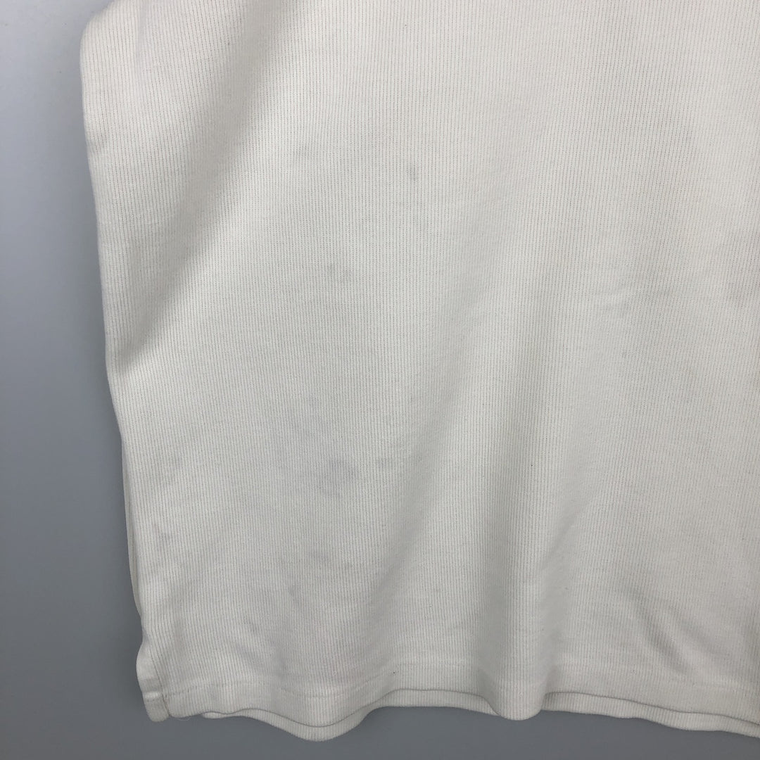 Ralph Lauren POLO by Ralph Lauren Half-Zip Sweatshirt, Men's Size L cotton pale white type Vintage Second Hand