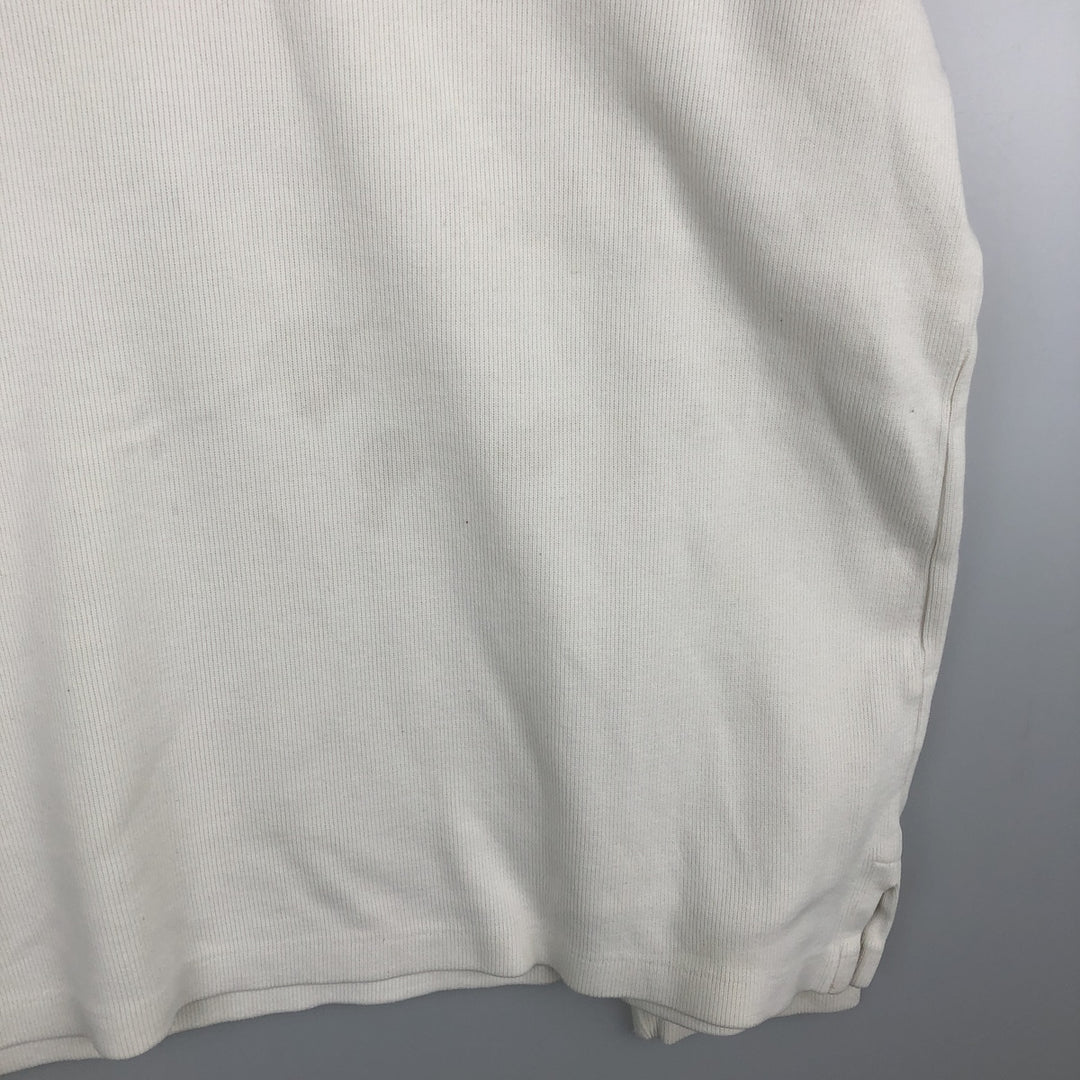 Ralph Lauren POLO by Ralph Lauren Half-Zip Sweatshirt, Men's Size L cotton pale white type Vintage Second Hand