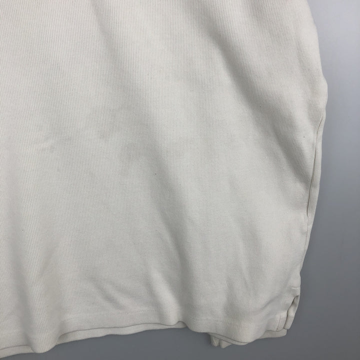 Ralph Lauren POLO by Ralph Lauren Half-Zip Sweatshirt, Men's Size L cotton pale white type Vintage Second Hand