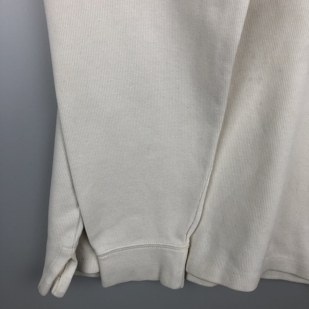 Ralph Lauren POLO by Ralph Lauren Half-Zip Sweatshirt, Men's Size L cotton pale white type Vintage Second Hand