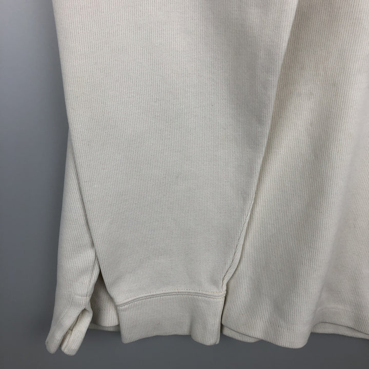 Ralph Lauren POLO by Ralph Lauren Half-Zip Sweatshirt, Men's Size L cotton pale white type Vintage Second Hand