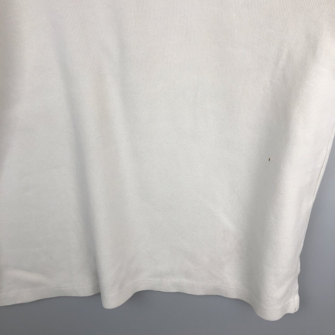 Ralph Lauren POLO by Ralph Lauren Half-Zip Sweatshirt, Men's Size L cotton pale white type Vintage Second Hand