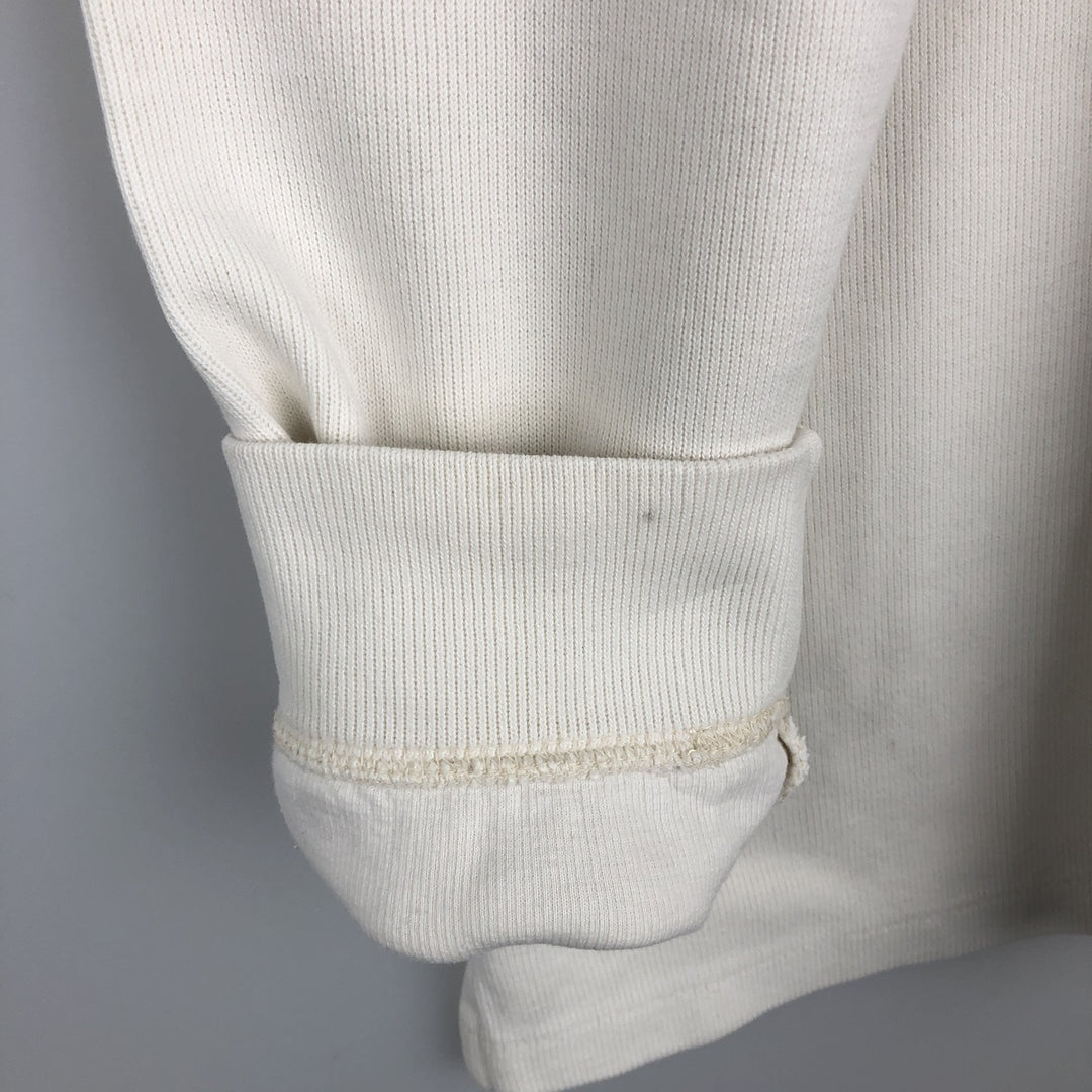 Ralph Lauren POLO by Ralph Lauren Half-Zip Sweatshirt, Men's Size L cotton pale white type Vintage Second Hand