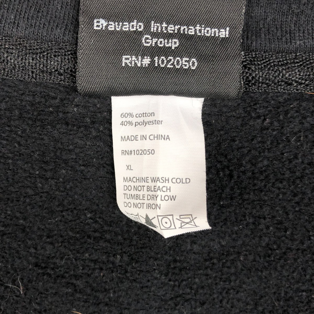 Harley-Davidson Eagle Pattern Skull Pattern Half-Zip Sweatshirt (Men's XL equivalent) cotton black type Vintage Second Hand