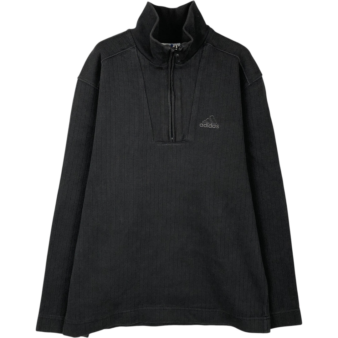 2000'S Adidas half-zip sweatshirt, men's size M (approx.) cotton black type Vintage Second Hand