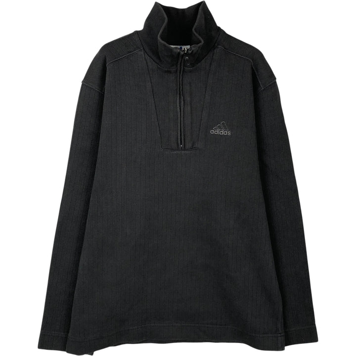 2000'S Adidas half-zip sweatshirt, men's size M (approx.) cotton black type Vintage Second Hand