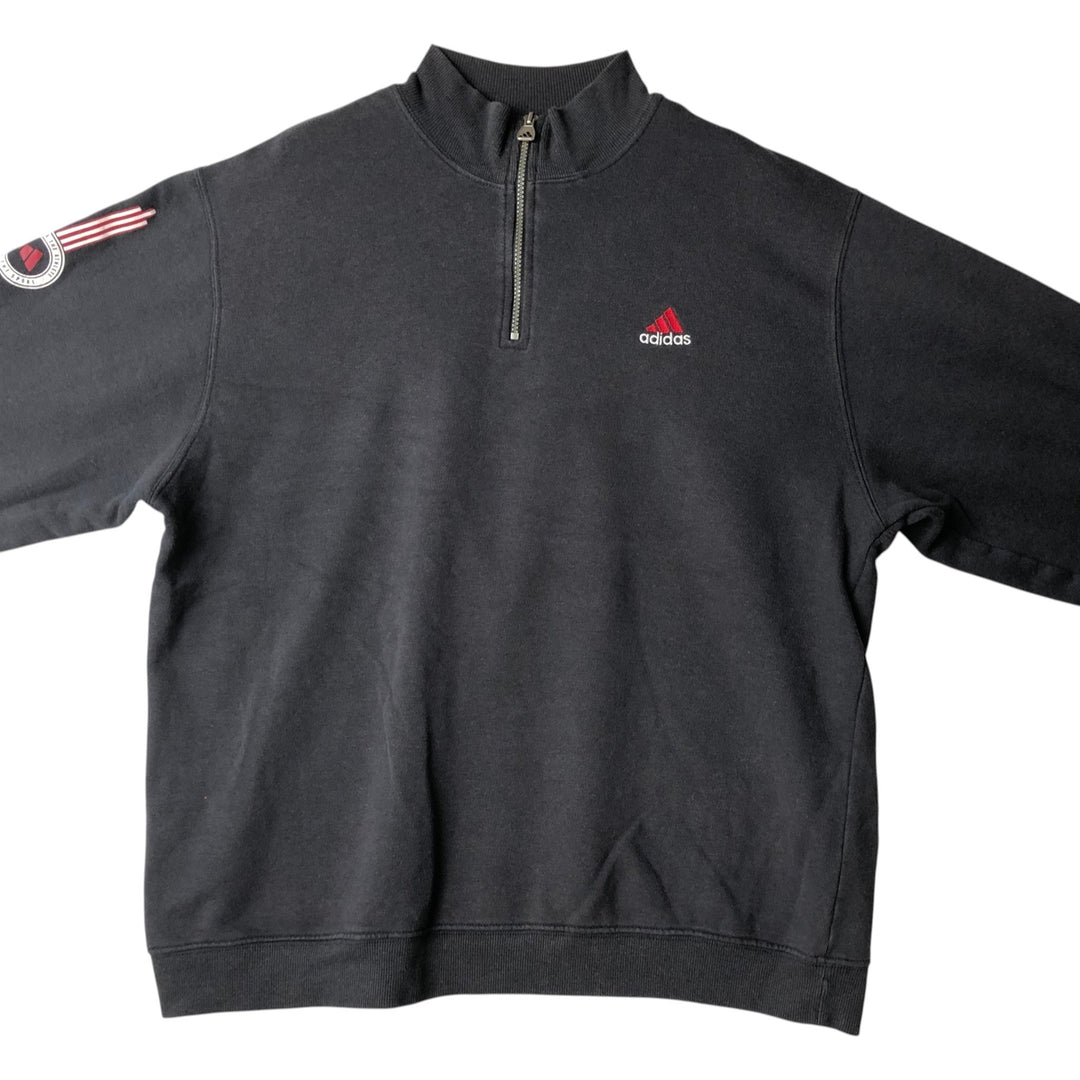 00'S Adidas Half-Zip Sweatshirt, Men's Size L cotton black type Vintage Second Hand