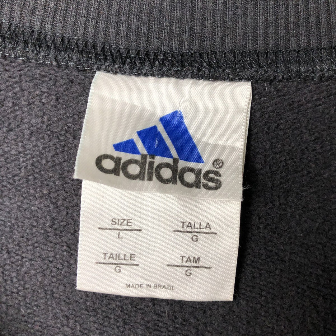 00'S Adidas Half-Zip Sweatshirt, Men's Size L cotton black type Vintage Second Hand