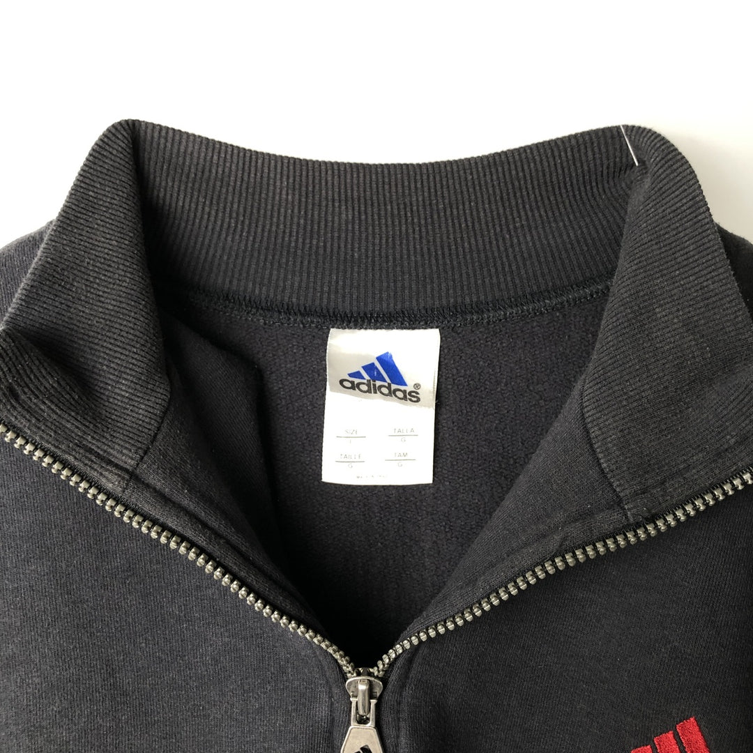 00'S Adidas Half-Zip Sweatshirt, Men's Size L cotton black type Vintage Second Hand