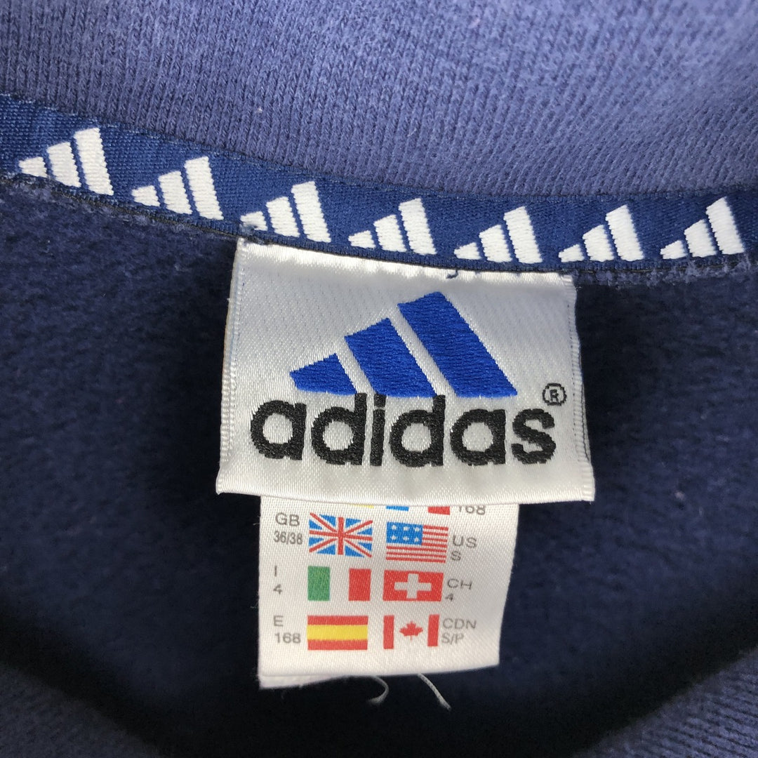 90s-00'S Adidas half-zip sweatshirt, men's size S (approx.) cotton navy blue type Vintage Second Hand