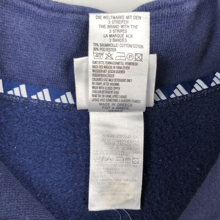 90s-00'S Adidas half-zip sweatshirt, men's size S (approx.) cotton navy blue type Vintage Second Hand