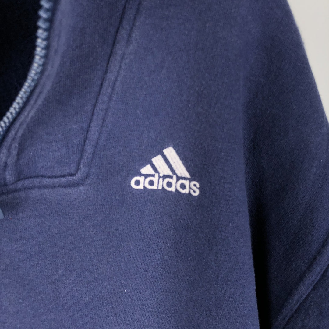 90s-00'S Adidas half-zip sweatshirt, men's size S (approx.) cotton navy blue type Vintage Second Hand