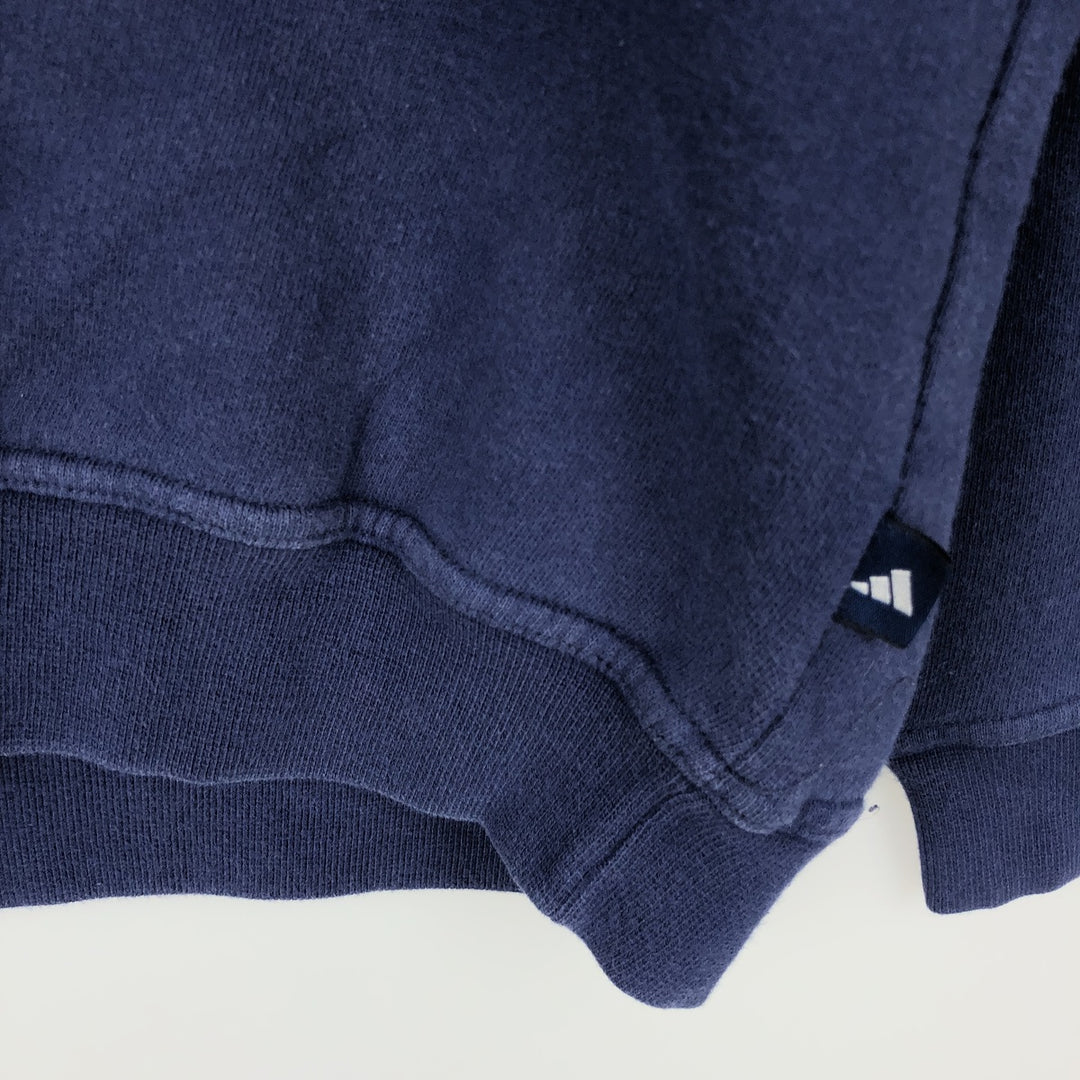 90s-00'S Adidas half-zip sweatshirt, men's size S (approx.) cotton navy blue type Vintage Second Hand