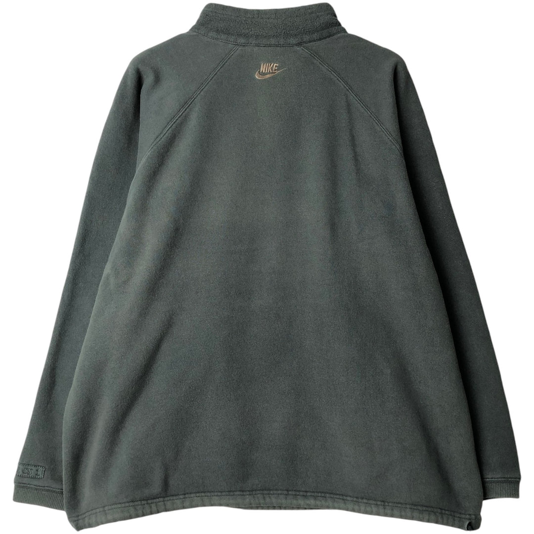 90'S Nike Half Zip Sweatshirt, Men's Size L, Vintage cotton Khaki type Vintage Second Hand