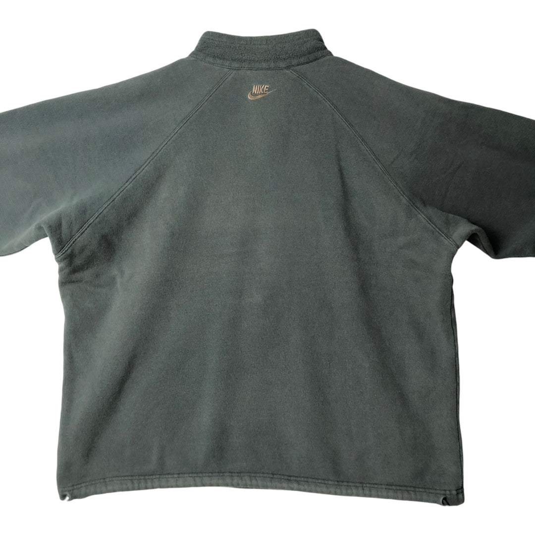 90'S Nike Half Zip Sweatshirt, Men's Size L, Vintage cotton Khaki type Vintage Second Hand
