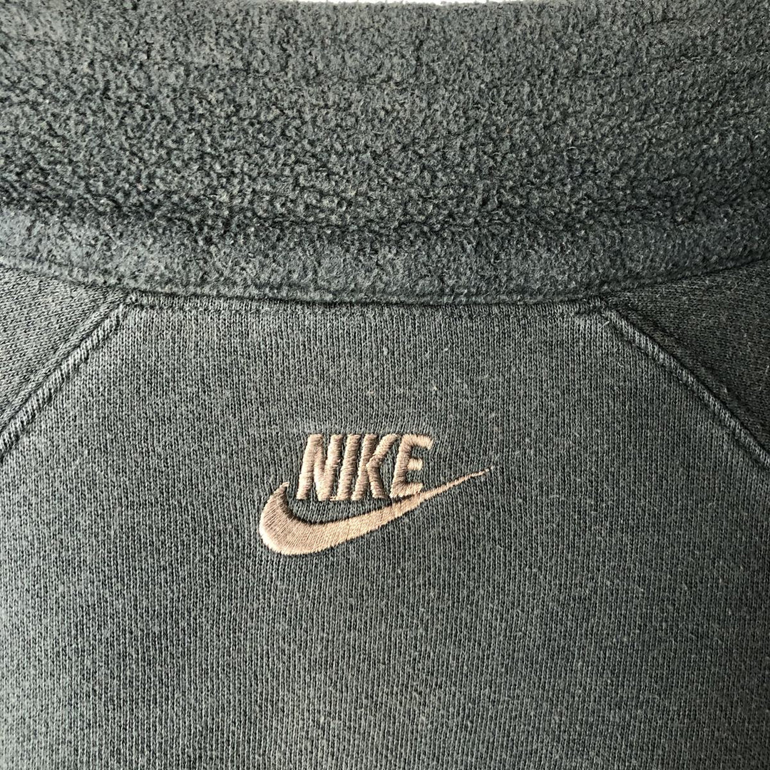 90'S Nike Half Zip Sweatshirt, Men's Size L, Vintage cotton Khaki type Vintage Second Hand