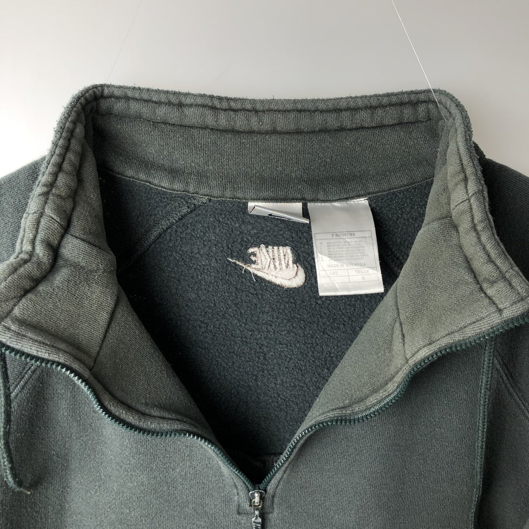 90'S Nike Half Zip Sweatshirt, Men's Size L, Vintage cotton Khaki type Vintage Second Hand