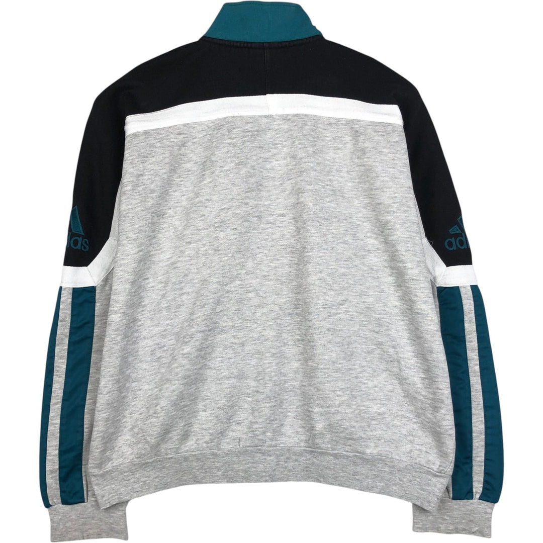 90s-00'S Adidas half-zip sweatshirt, men's size L (approx.) cotton gray type Vintage Second Hand