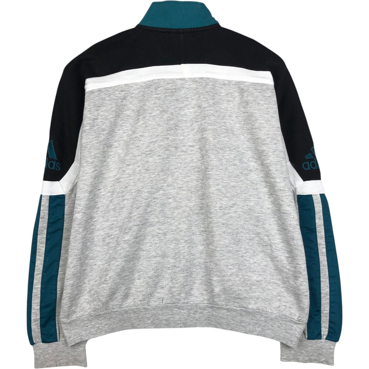 90s-00'S Adidas half-zip sweatshirt, men's size L (approx.) cotton gray type Vintage Second Hand