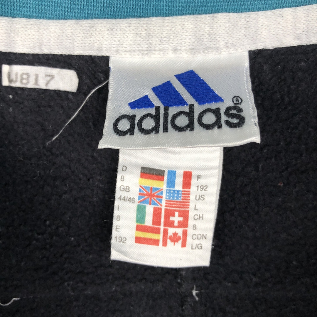 90s-00'S Adidas half-zip sweatshirt, men's size L (approx.) cotton gray type Vintage Second Hand