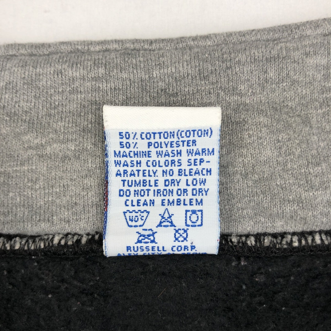 90'S Russell Two-Tone Half-Zip Sweatshirt, Made in USA, Men's XL (approx.), Vintage cotton black type Vintage Second Hand