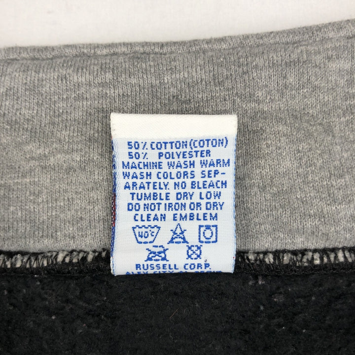 90'S Russell Two-Tone Half-Zip Sweatshirt, Made in USA, Men's XL (approx.), Vintage cotton black type Vintage Second Hand