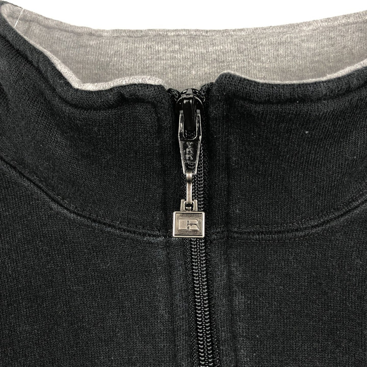 90'S Russell Two-Tone Half-Zip Sweatshirt, Made in USA, Men's XL (approx.), Vintage cotton black type Vintage Second Hand